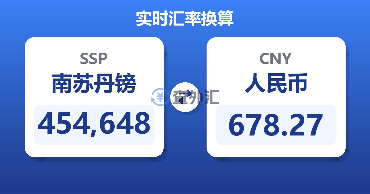454,648南苏丹镑兑人民币