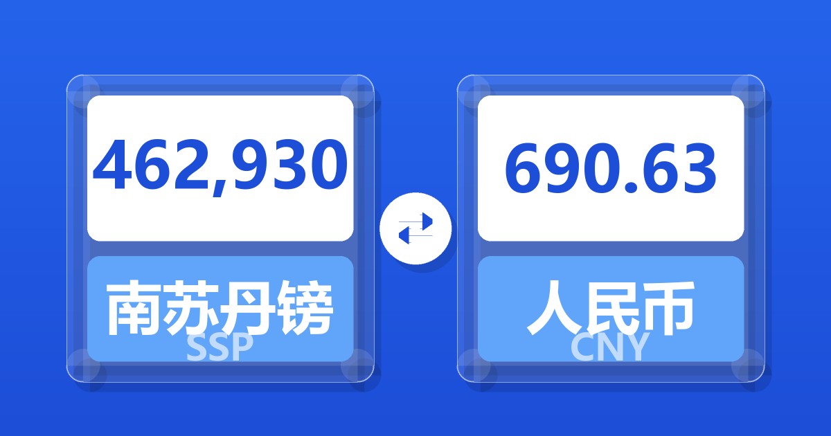 462,930南苏丹镑兑人民币