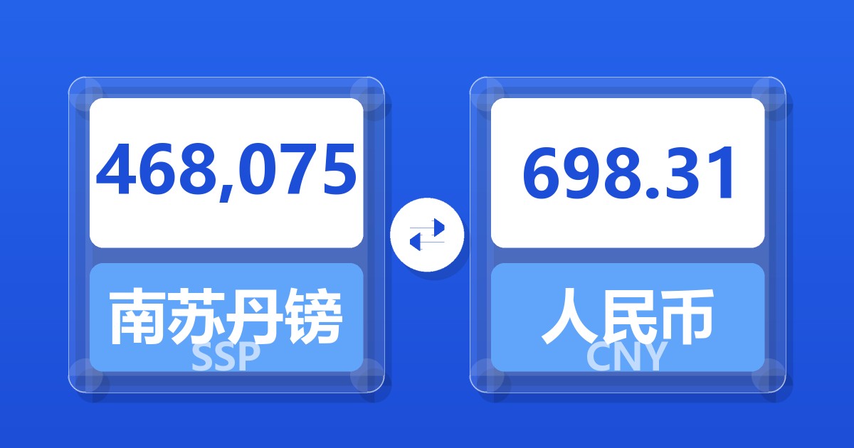 468,075南苏丹镑兑人民币