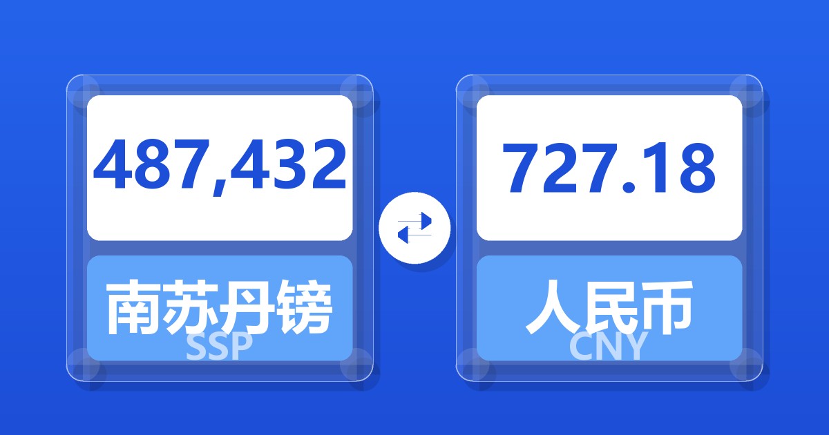 487,432南苏丹镑兑人民币