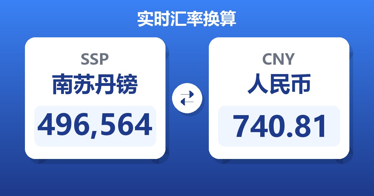 496,564南苏丹镑兑人民币