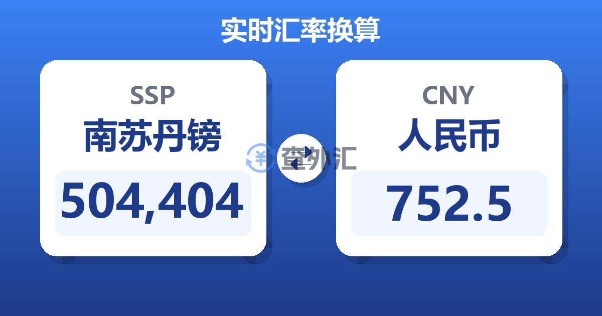 504,404南苏丹镑兑人民币