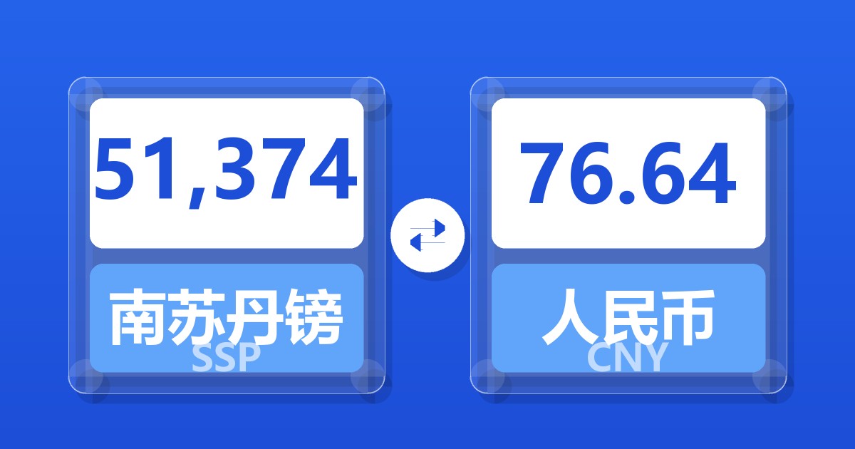 51,374南苏丹镑兑人民币
