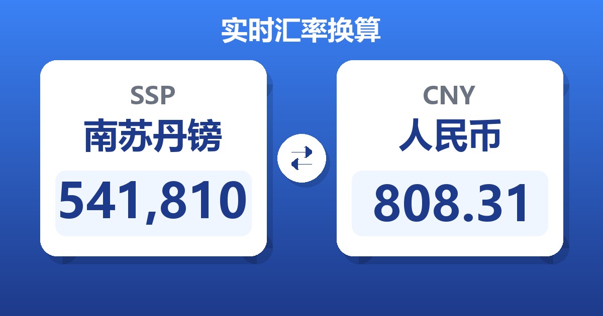 541,810南苏丹镑兑人民币
