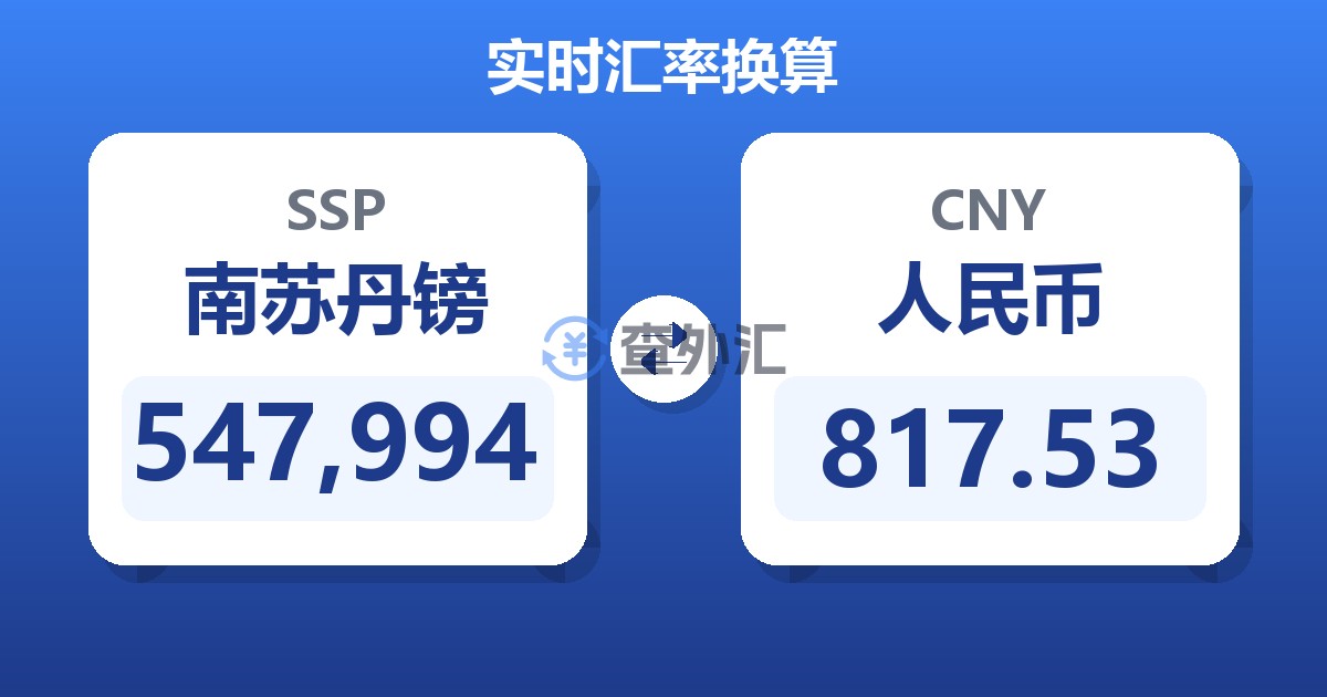 547,994南苏丹镑兑人民币