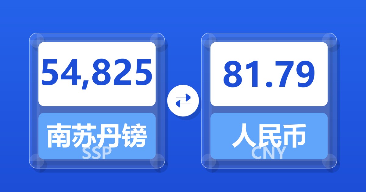 54,825南苏丹镑兑人民币
