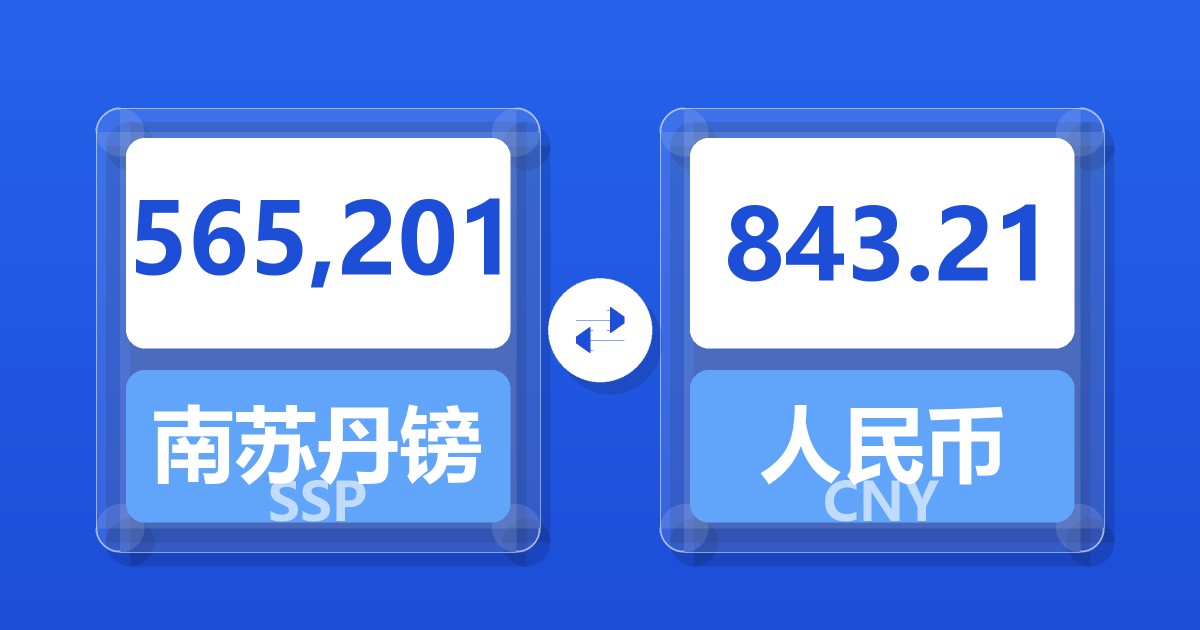 565,201南苏丹镑兑人民币