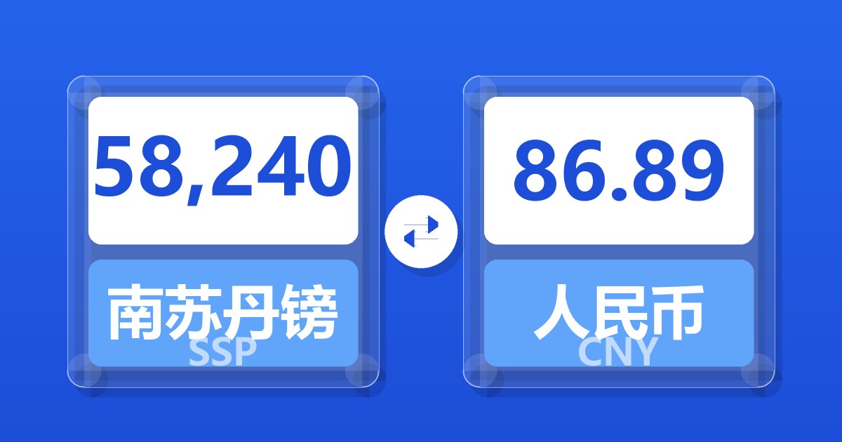 58,240南苏丹镑兑人民币