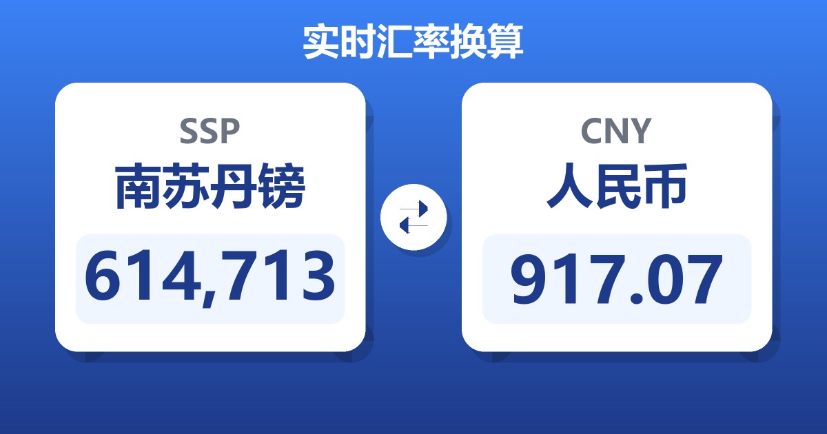 614,713南苏丹镑兑人民币