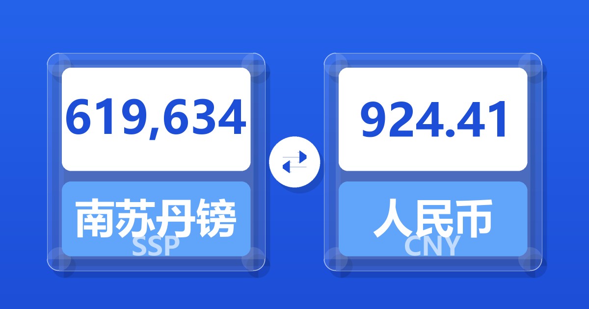 619,634南苏丹镑兑人民币