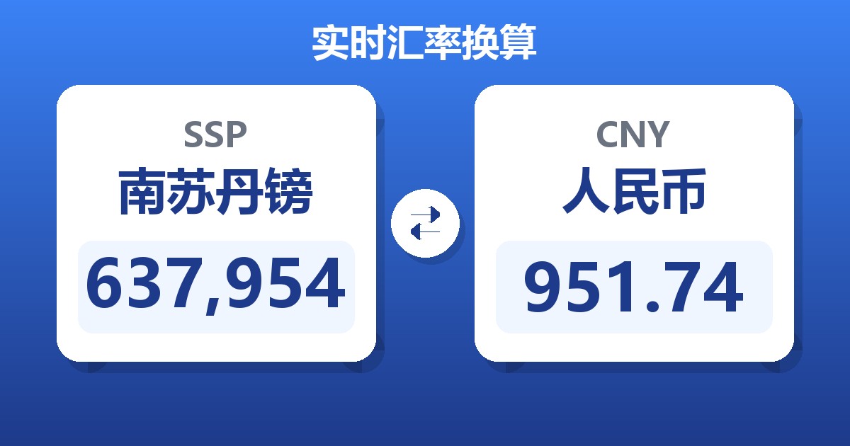 637,954南苏丹镑兑人民币