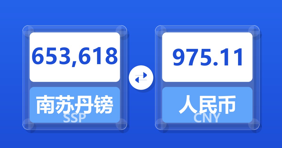 653,618南苏丹镑兑人民币