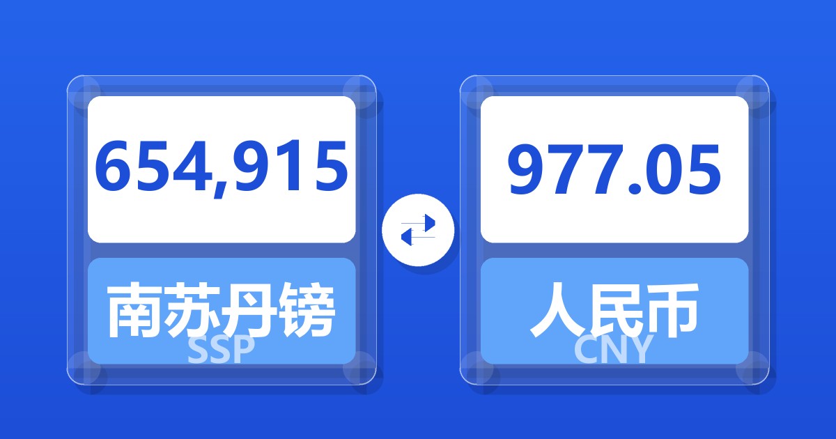 654,915南苏丹镑兑人民币
