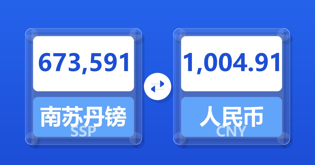 673,591南苏丹镑兑人民币