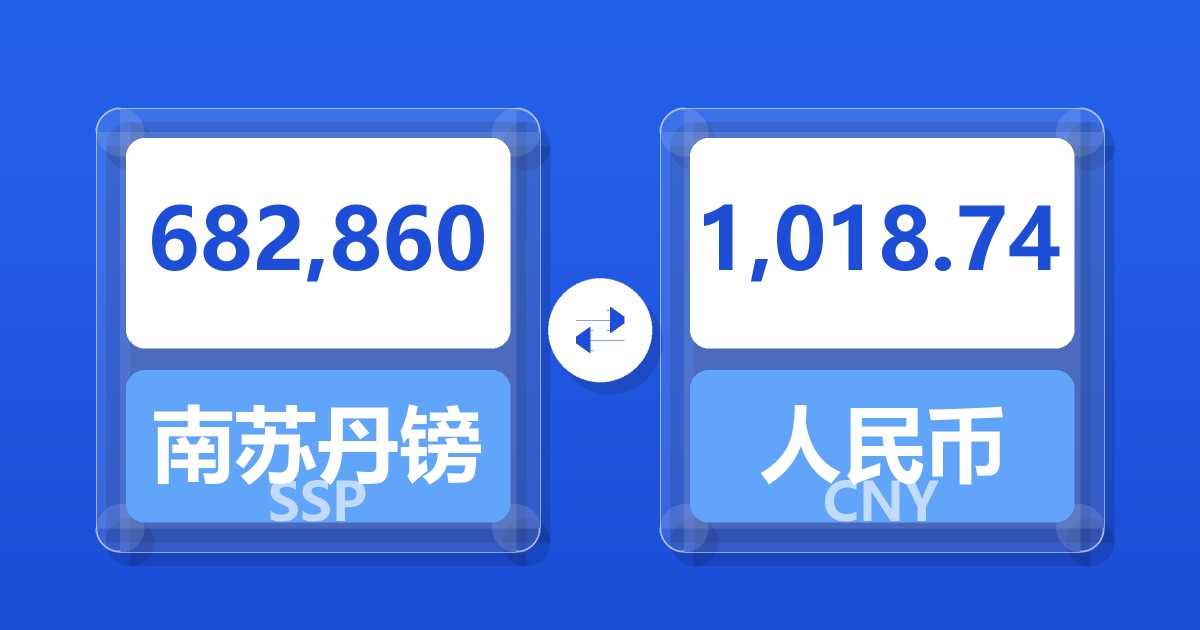 682,860南苏丹镑兑人民币