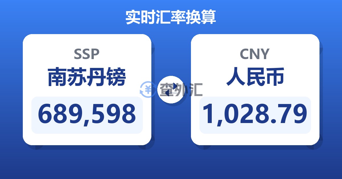 689,598南苏丹镑兑人民币
