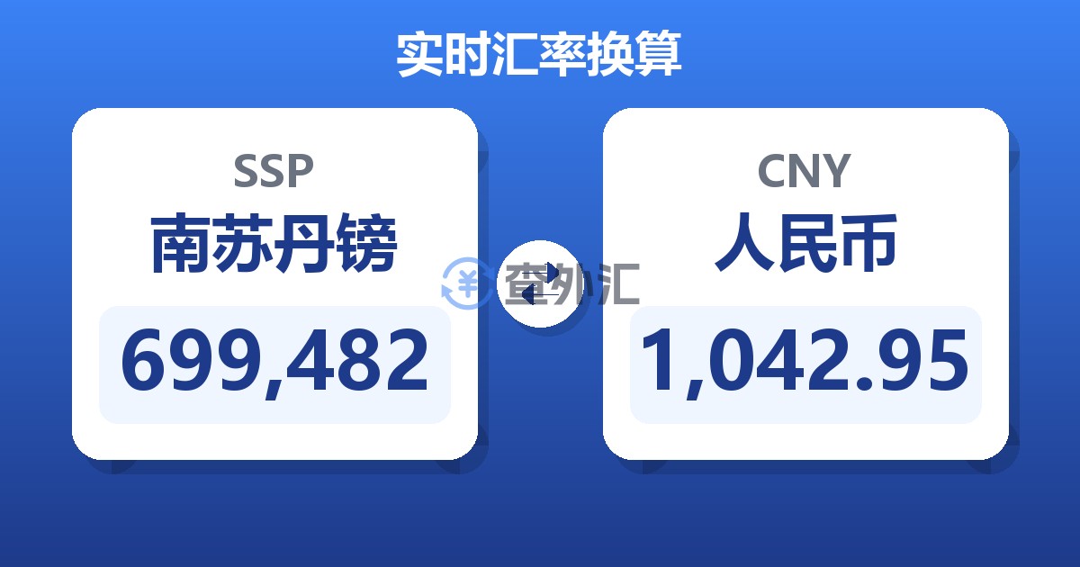 699,482南苏丹镑兑人民币