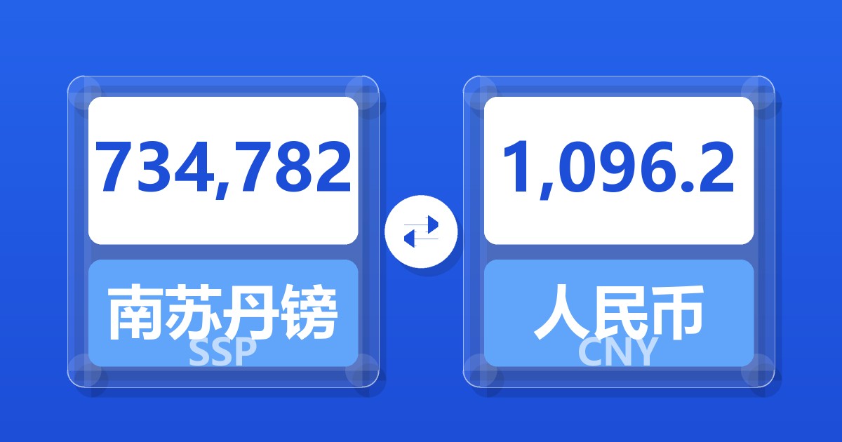 734,782南苏丹镑兑人民币