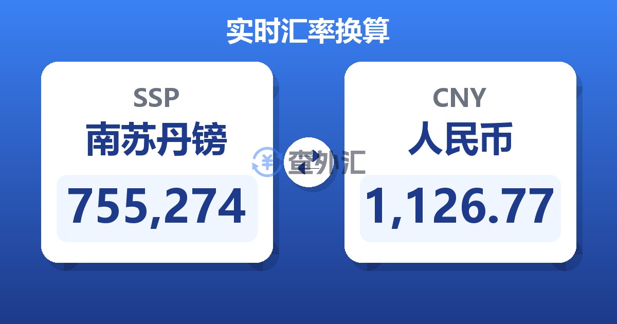 755,274南苏丹镑兑人民币