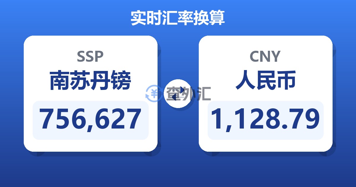 756,627南苏丹镑兑人民币