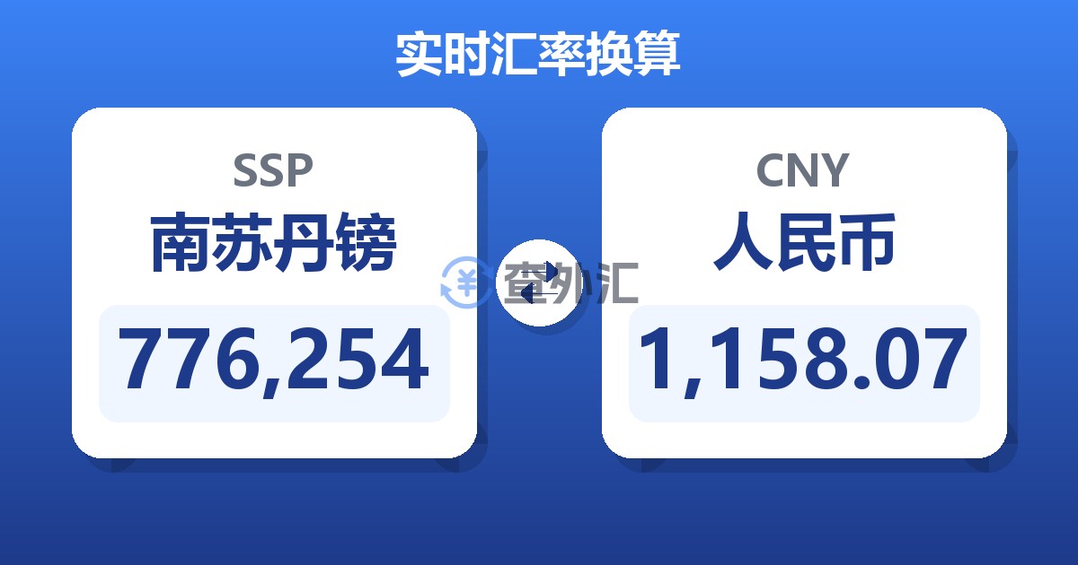 776,254南苏丹镑兑人民币