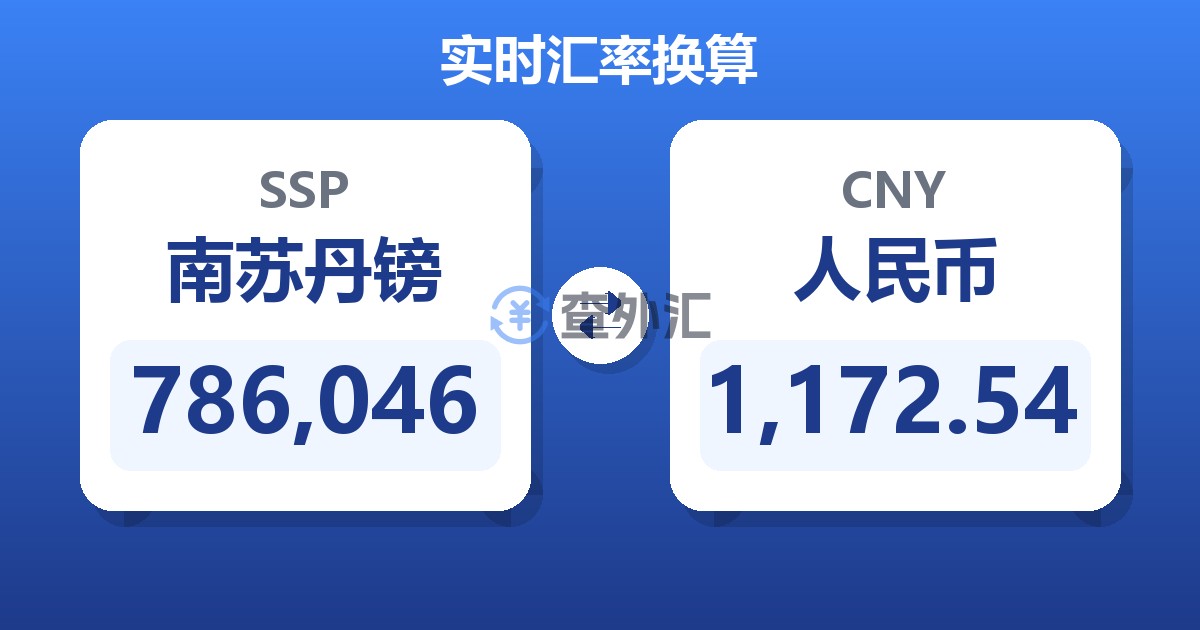 786,046南苏丹镑兑人民币