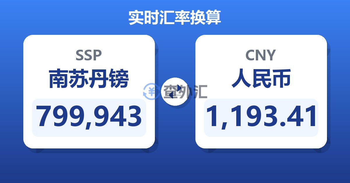 799,943南苏丹镑兑人民币