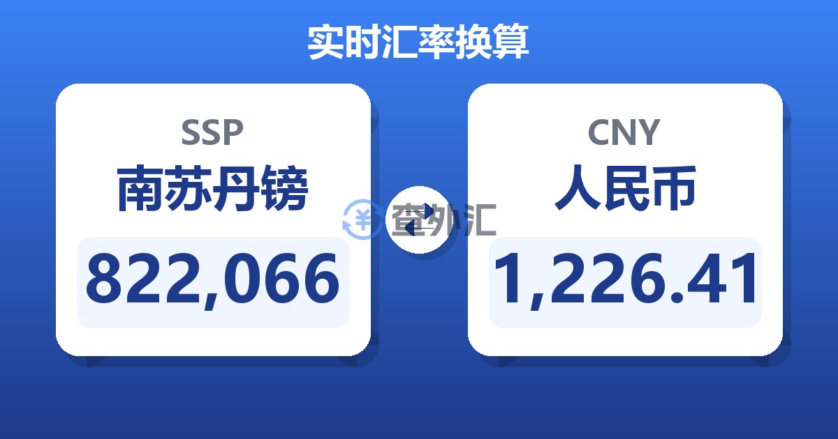 822,066南苏丹镑兑人民币