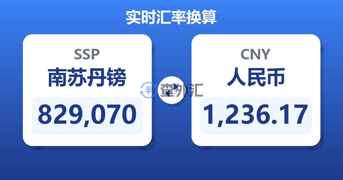 829,070南苏丹镑兑人民币