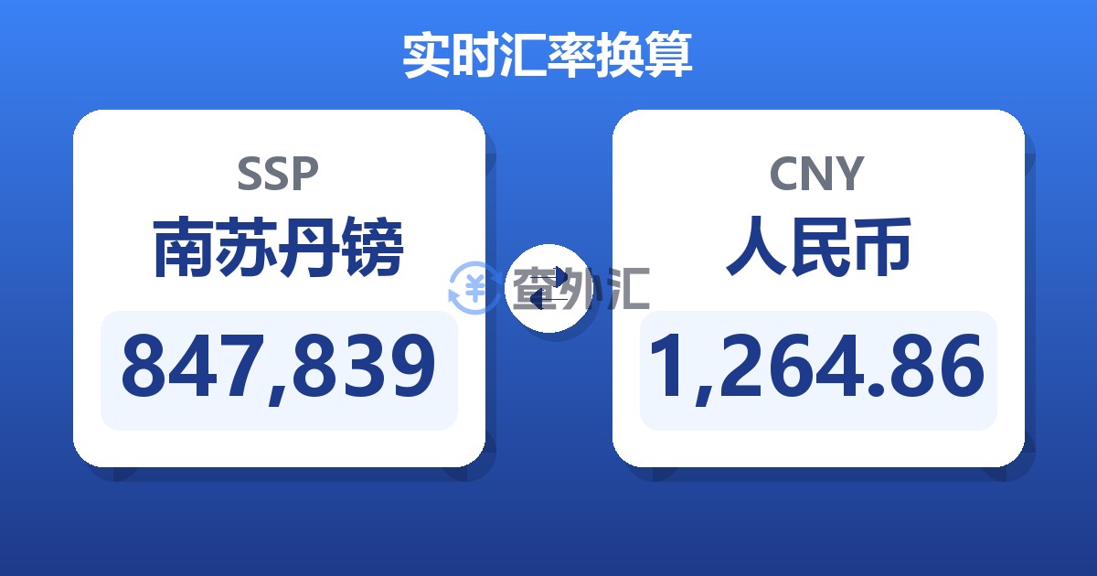 847,839南苏丹镑兑人民币