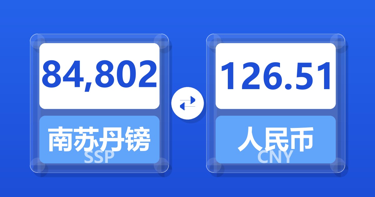 84,802南苏丹镑兑人民币