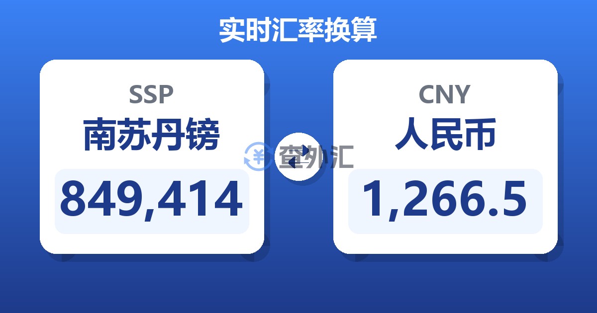 849,414南苏丹镑兑人民币