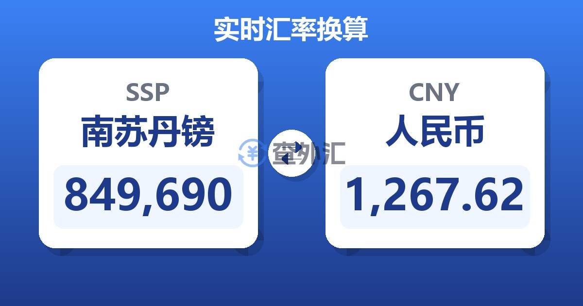 849,690南苏丹镑兑人民币