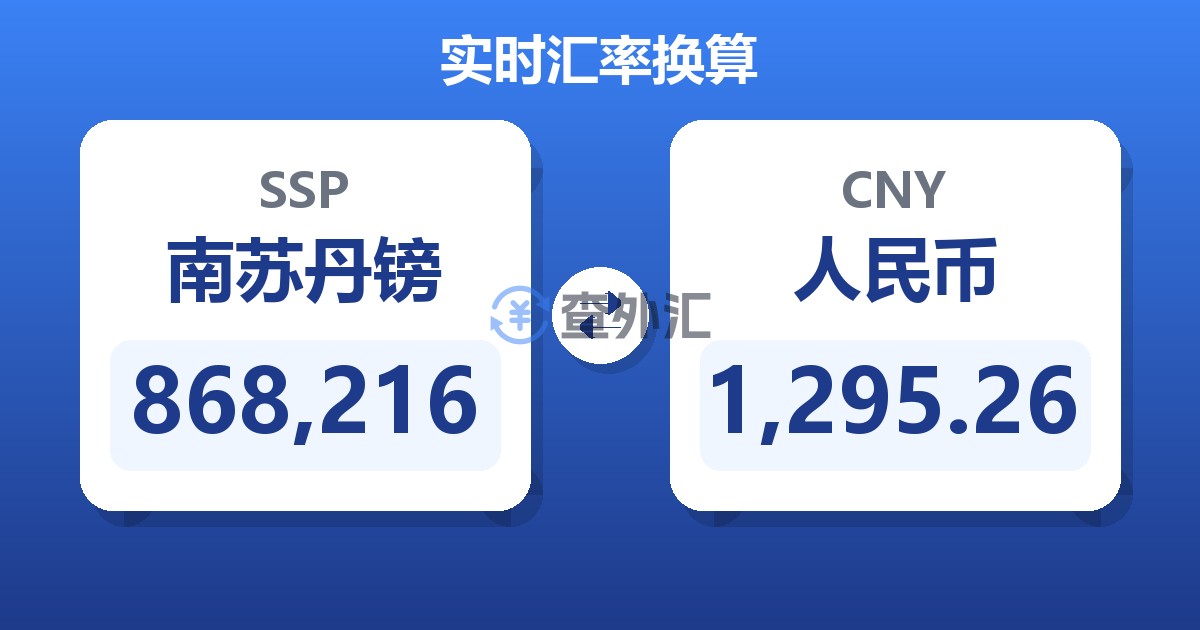868,216南苏丹镑兑人民币