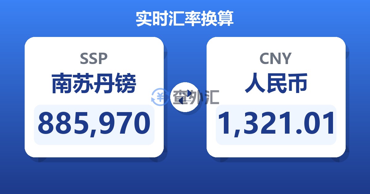 885,970南苏丹镑兑人民币