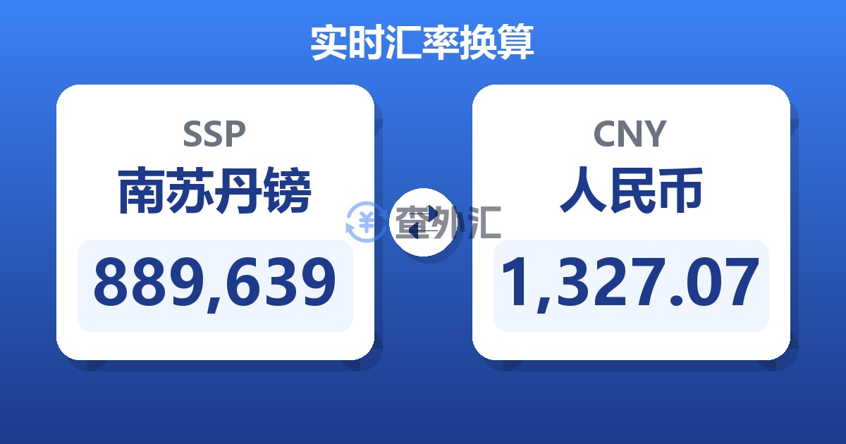 889,639南苏丹镑兑人民币