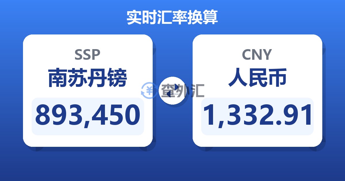 893,450南苏丹镑兑人民币