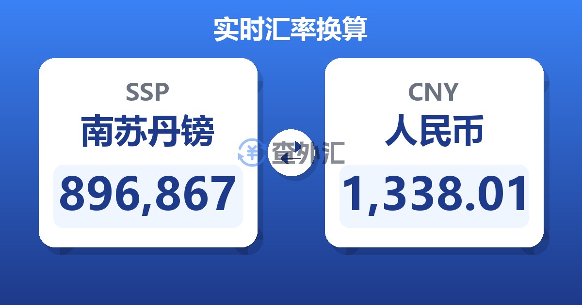 896,867南苏丹镑兑人民币