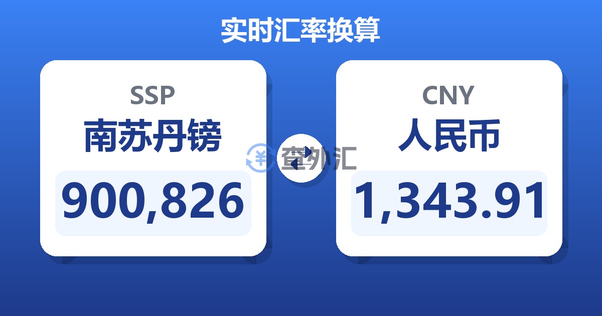 900,826南苏丹镑兑人民币
