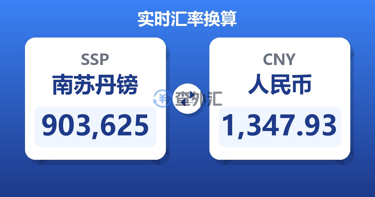 903,625南苏丹镑兑人民币