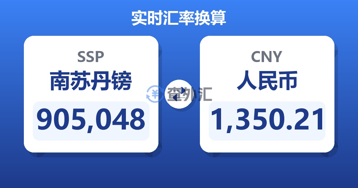 905,048南苏丹镑兑人民币