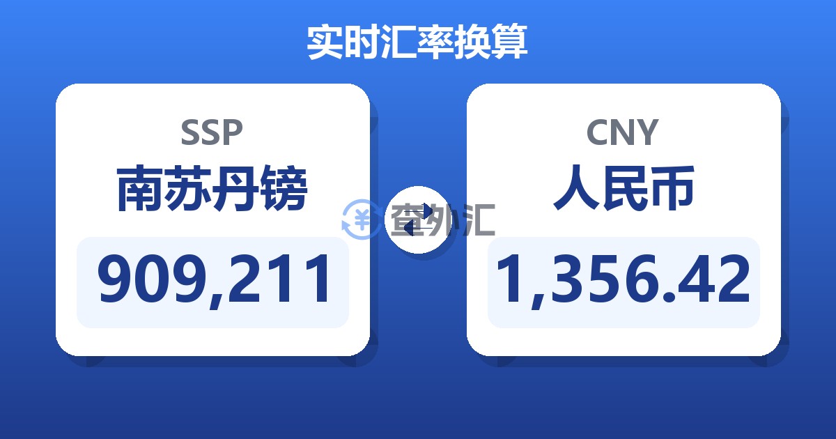 909,211南苏丹镑兑人民币