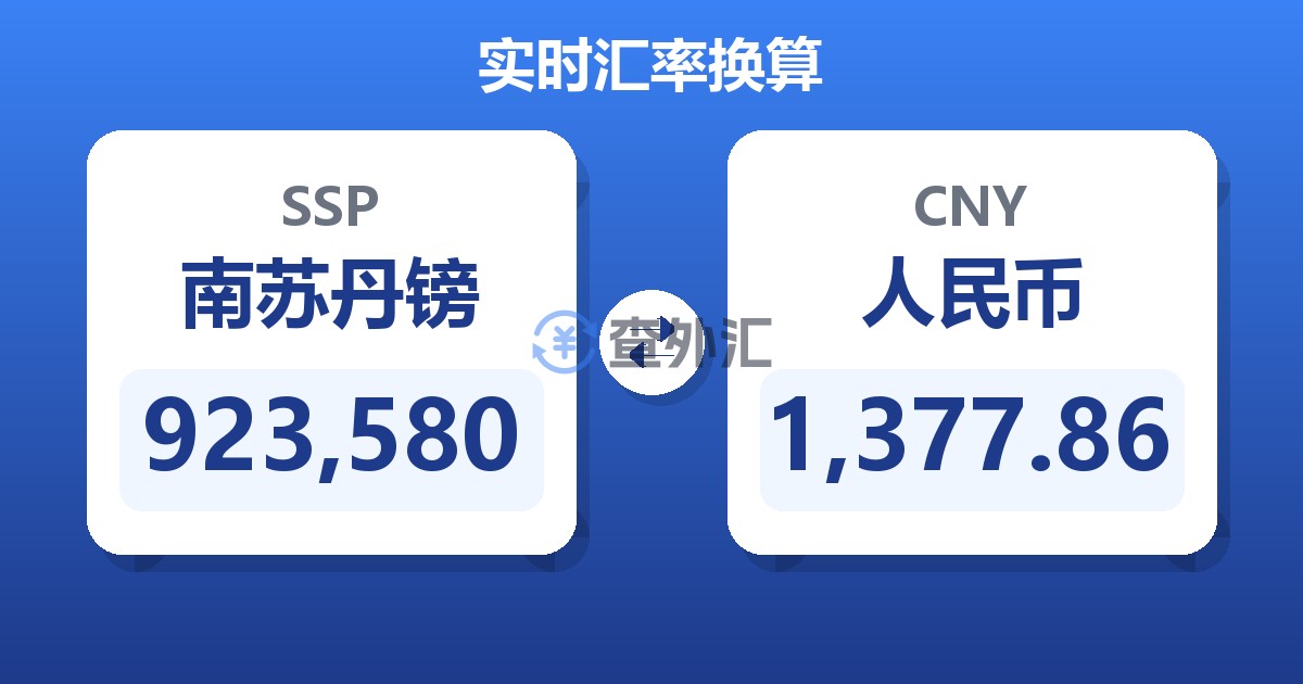 923,580南苏丹镑兑人民币
