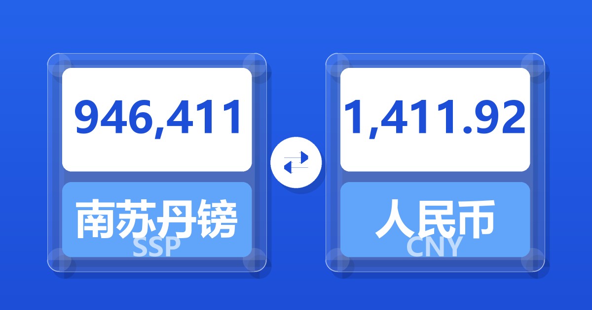 946,411南苏丹镑兑人民币