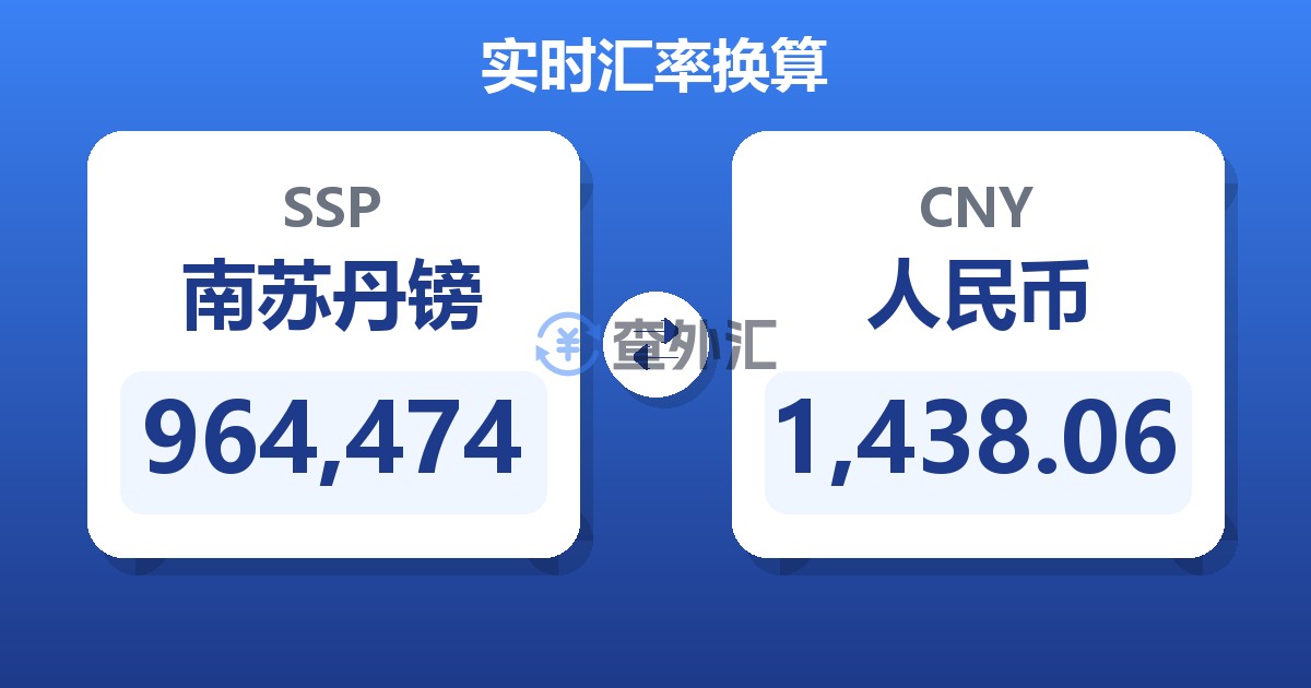 964,474南苏丹镑兑人民币