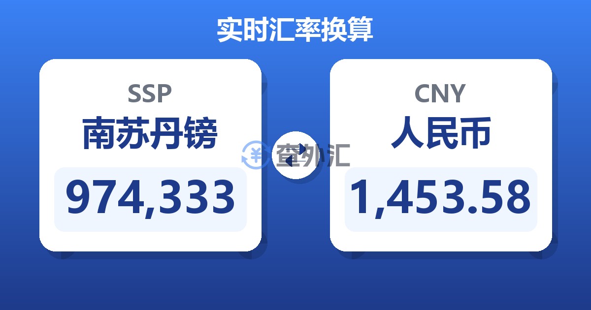974,333南苏丹镑兑人民币