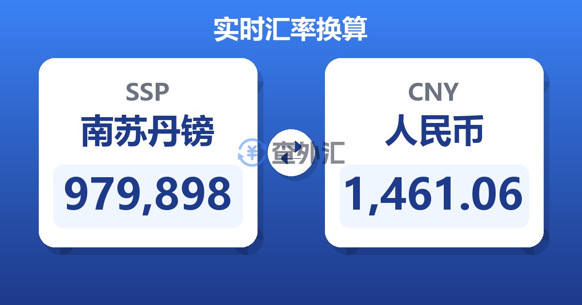 979,898南苏丹镑兑人民币