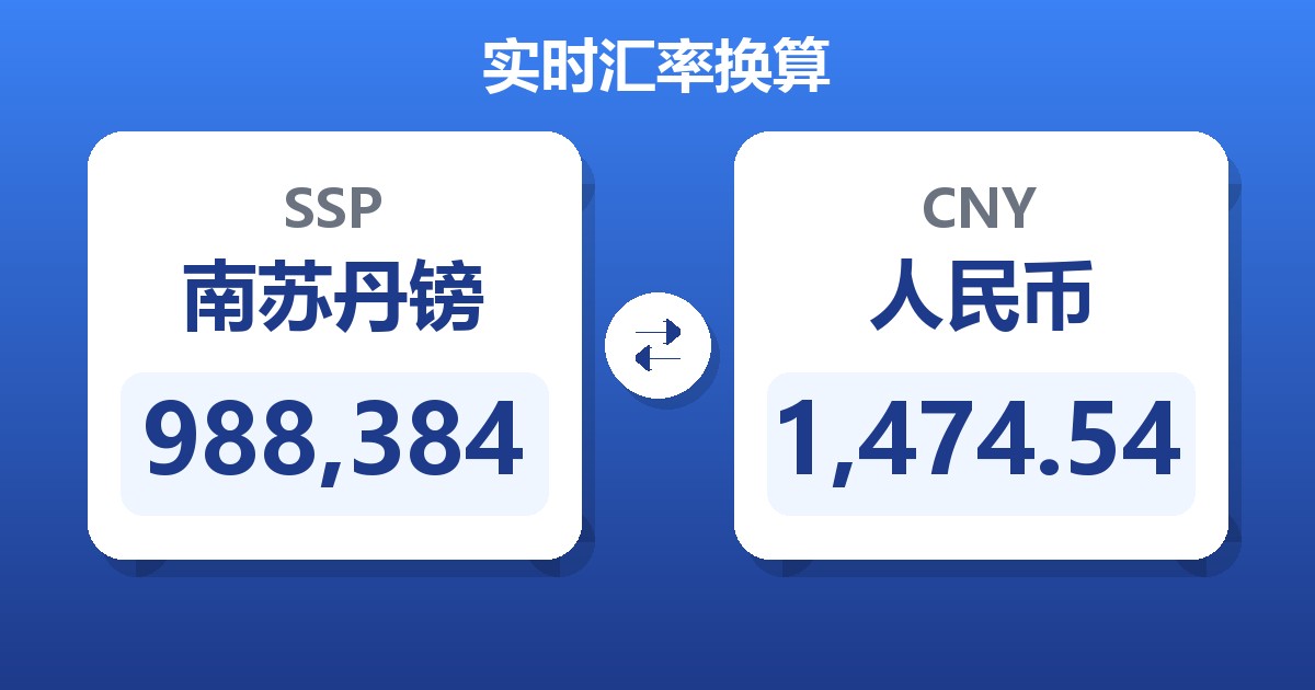 988,384南苏丹镑兑人民币