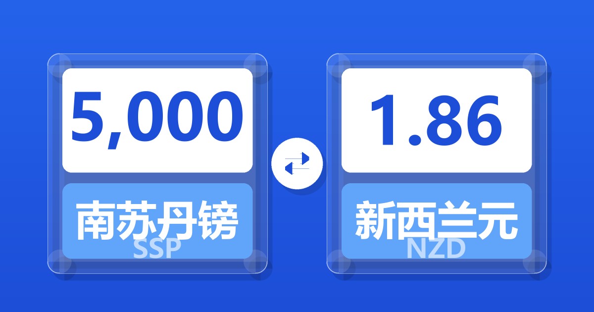 5,000南苏丹镑兑新西兰元