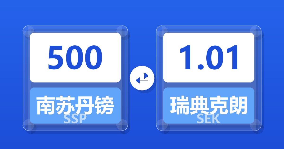 500南苏丹镑兑瑞典克朗